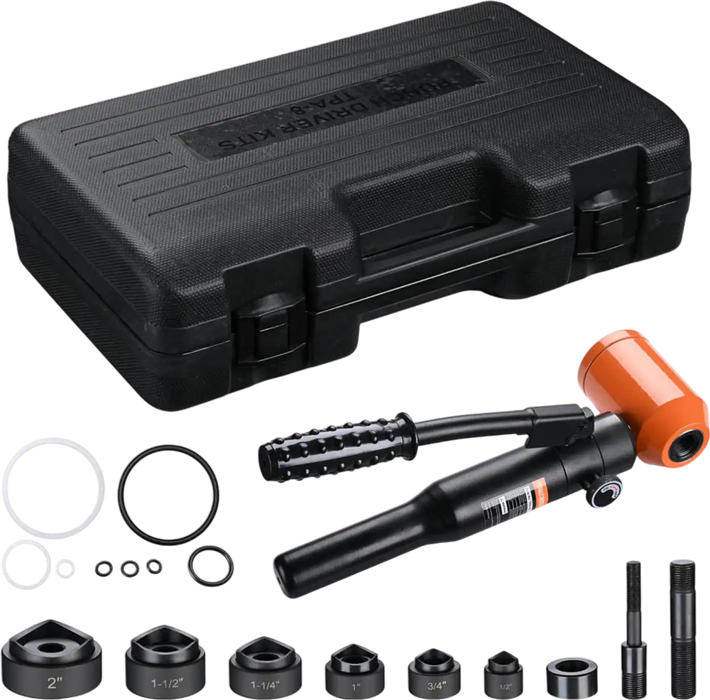 Yescom Hydraulic Punch Tool 8 Ton 1/2-2in Knockout Set New