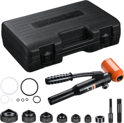 Yescom Hydraulic Punch Tool 8 Ton 1/2-2in Knockout Set New