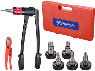 Yescom Auto Rotate PEX-A Expansion Tool with Tubing Cutter & Head New