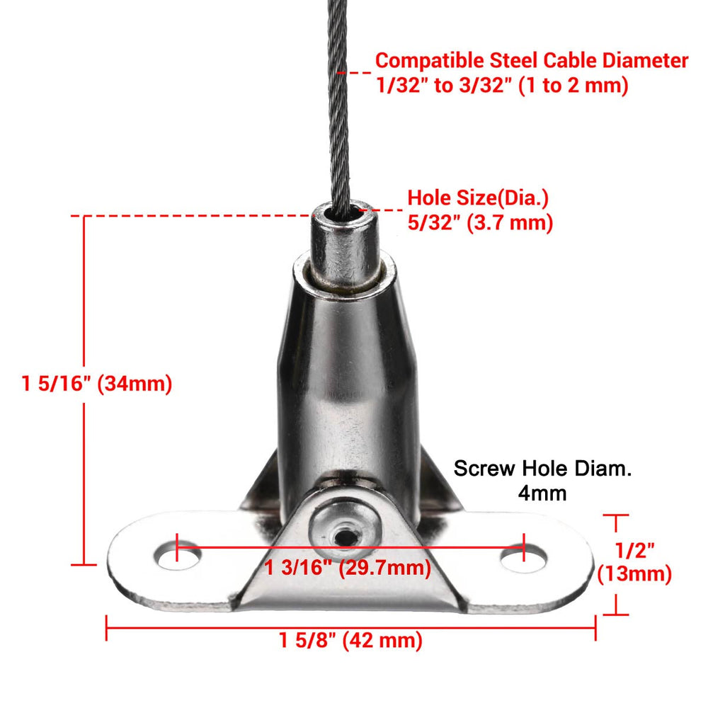 Yescom Adjustable Wire Gripper with Hinged Mount for 1-2mm Cable 20ct. New