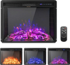 26 Inch Recessed Electric Fireplace with Adjustable Flame Brightness