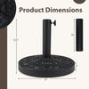 Heavy-duty round umbrella stand with adjustable knob, 26.5 lbs, for 8-9 ft patio umbrellas, featuring an exquisite iris.