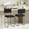 26 Inch Counter Height Bar Stools Set of 2 with Metal Frame and Footrest-Black - Gallery View 1 of 9