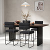 Counter height bar stools with black metal frame and teddy fabric upholstery, ideal for kitchen islands or dining rooms.