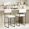 26 Inch Counter Height Bar Stools Set of 2 with Metal Frame and Footrest-White - Gallery View 1 of 9
