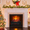 26-inch electric fireplace heater with realistic lemonwood ember bed, remote control, and adjustable flame colors for.
