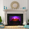 26-inch electric fireplace heater with remote control, featuring realistic lemonwood ember bed and adjustable flame.
