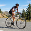 Mountain bike with 6-speed gear system and all-terrain rubber wheels, ideal for urban and off-road cycling adventures.