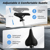 Adjustable saddle of the 26-inch mountain bike with thick foam padding and sweat-proof PU leather for comfort.