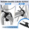 Front and rear double C-brake system of the 26-inch mountain bike for reliable stopping and easy hand control.