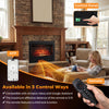 26-inch WiFi infrared quartz electric fireplace insert with realistic pinewood logs, remote control, and app.