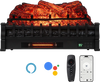 26-inch WiFi infrared quartz electric fireplace insert with realistic logs, remote control, and customizable flame.