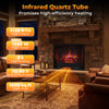 26-inch WiFi infrared quartz electric fireplace insert with realistic logs, 5120 BTU, for cozy room heating.