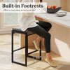Counter height bar stool with gray faux leather seat and built-in footrest, perfect for kitchen islands and dining.