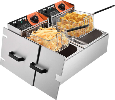 Yescom Electric Deep Fryer 24 L 5000W Dual-Tank New