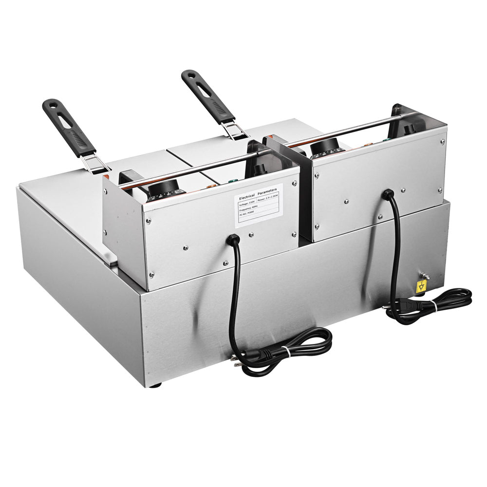 Yescom Electric Deep Fryer 24 L 5000W Dual-Tank New