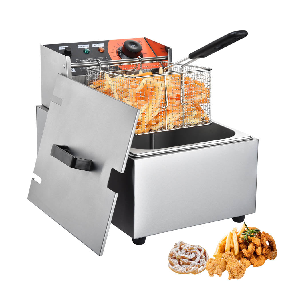 Yescom Stainless Steel Electric Countertop Fat Deep Fryer 8L 2500W New