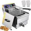 Yescom Electric Deep Fryer w/ Drain 10L 1500W Stainless Steel New