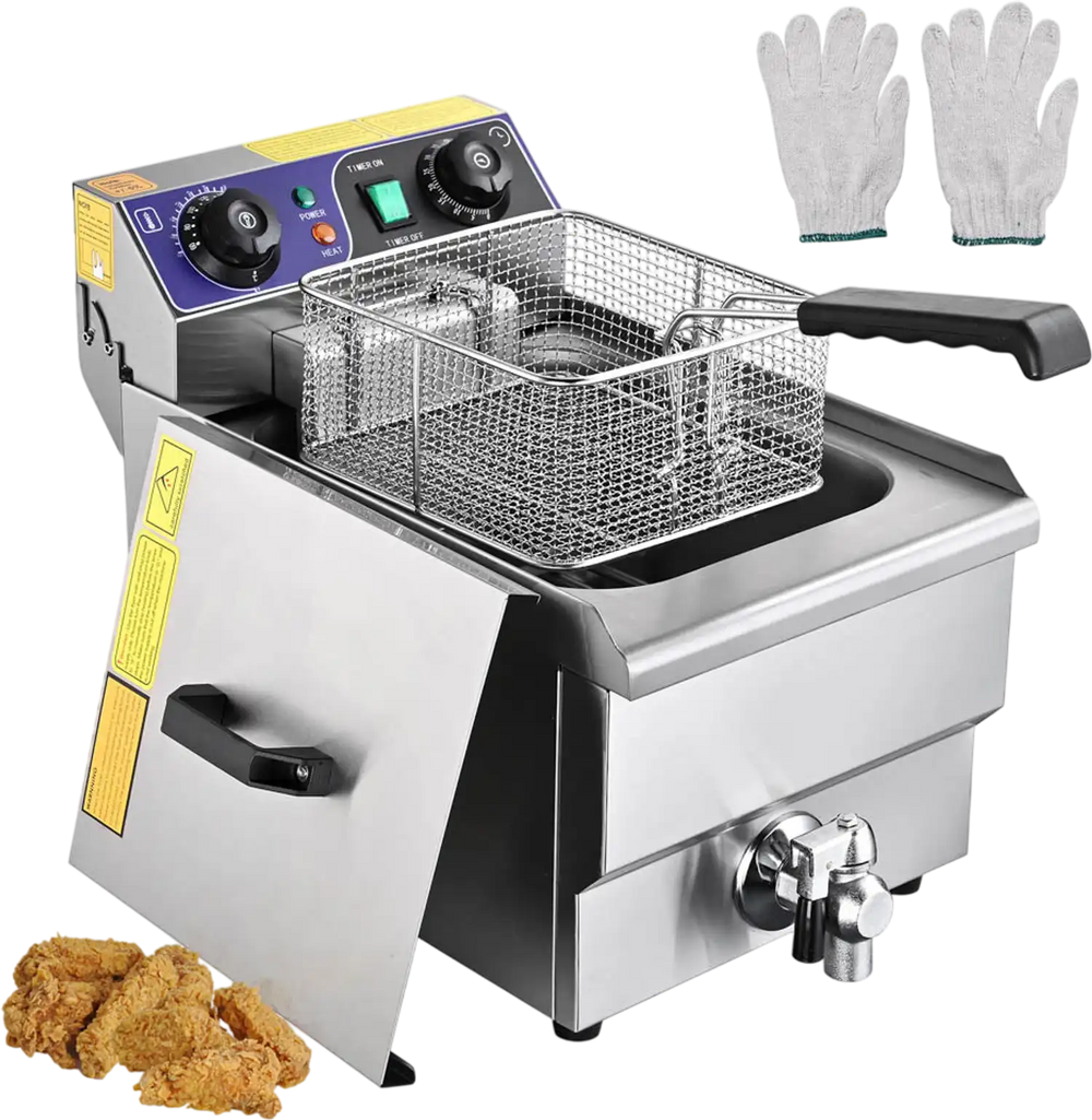 Yescom Electric Deep Fryer w/ Drain 10L 1500W Stainless Steel New
