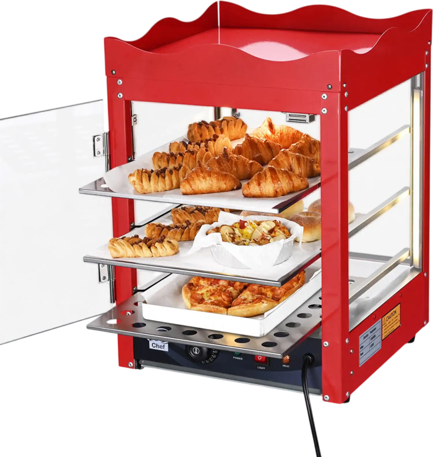 Yescom Commercial Countertop Pizza Food Warmer 3 Tier 600W New ...