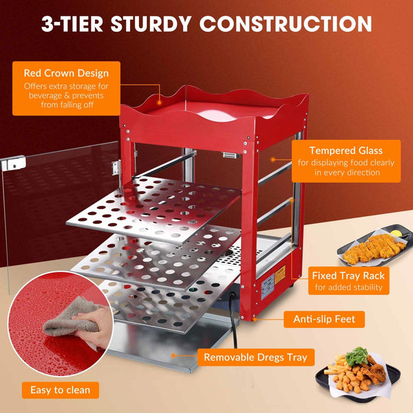 Yescom Commercial Countertop Pizza Food Warmer 3 Tier 600W New ...
