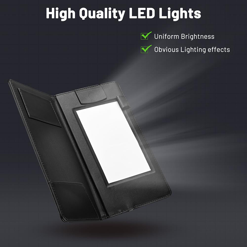 Yescom LED Back Lit Check Presenter PU Leather Black New