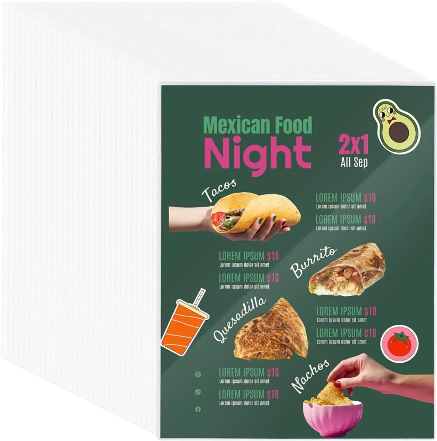 Yescom Menu Cover 8.5x11in Clear 2-View Set(30) New – FactoryPure