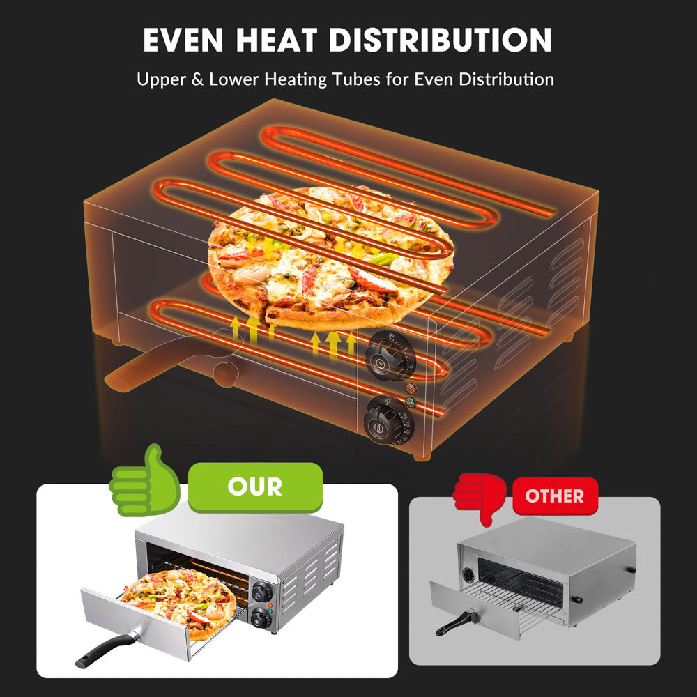Yescom Countertop Pizza Oven 12 inch 1300W with Timer New
