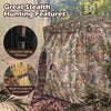 270° see-through hunting blind tent featuring silent sliding windows and camouflage design for stealthy outdoor use.