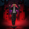 Halloween Animatronic Standing Groom 7.2 FT with moving head, red flashing eyes, and poseable arms for spooky decor.