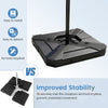 274 lbs cantilever patio umbrella base with handles, made of weather-resistant HDPE, ensures stability and easy storage.