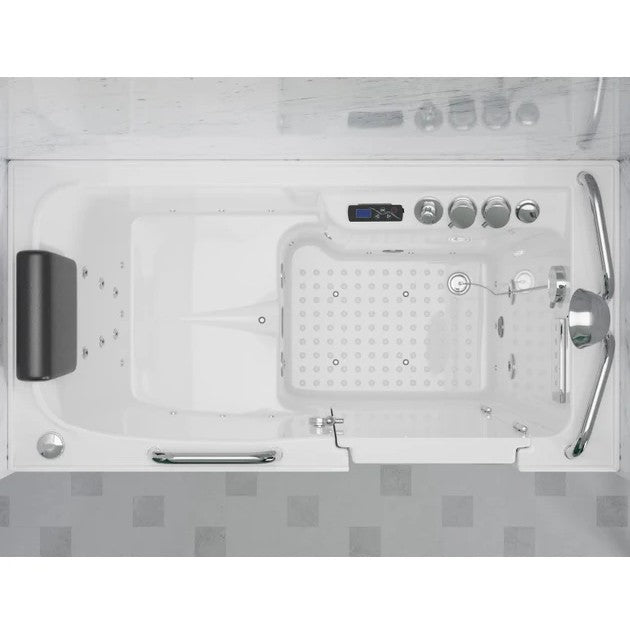 Anzzi 2753FLWR Bathtub 27" x 53" Right Drain Walk-In Whirlpool Air Jets Waterfall Quick Fill New