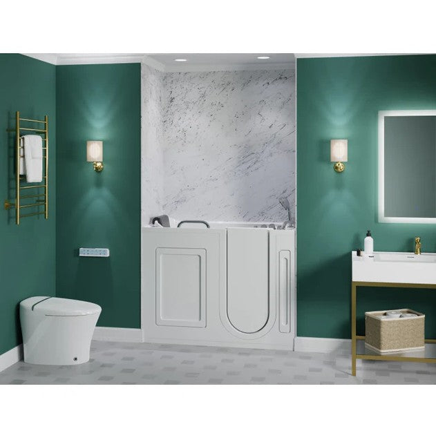 Anzzi 2753FLWR Bathtub 27" x 53" Right Drain Walk-In Whirlpool Air Jets Waterfall Quick Fill New