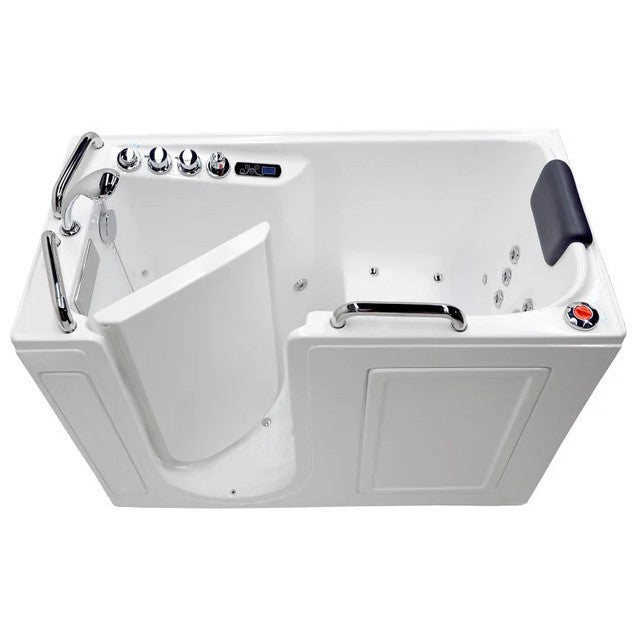 Anzzi 2753WILWD Bathtub 27" x 53" Left Drain Walk-In Whirlpool and Air Jets White New
