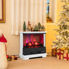27 Inch Freestanding Fireplace with Remote Control-White - Gallery View 1 of 10