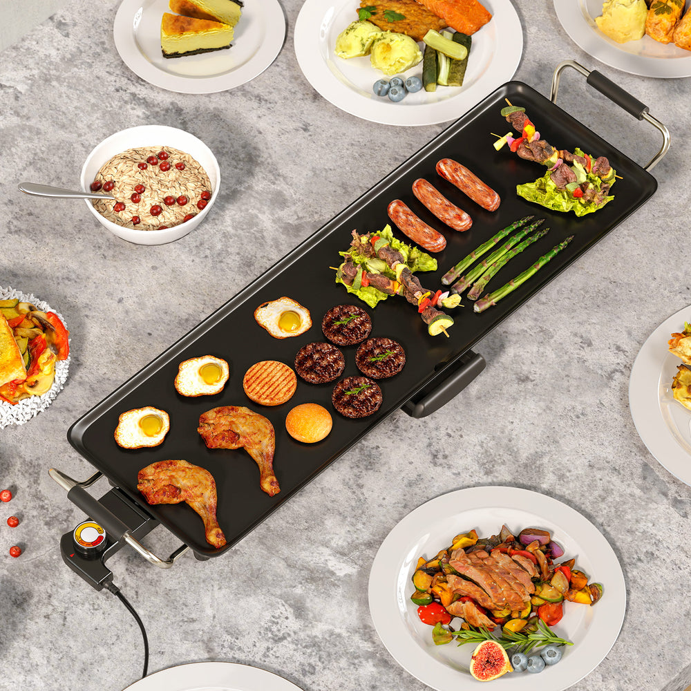 27 Inch Large Electric Griddle Nonstick BBQ Grill with Adjustable Temperature-S - Gallery View 1 of 10