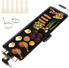 Large 27-inch electric griddle with nonstick surface, adjustable temperature, and included spatulas for versatile.