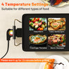 Large electric griddle with 4 temperature settings, ideal for cooking multiple foods like pancakes and bacon.
