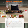 Large 27-inch electric griddle with built-in thermostat, nonstick surface, and adjustable temperature for versatile.