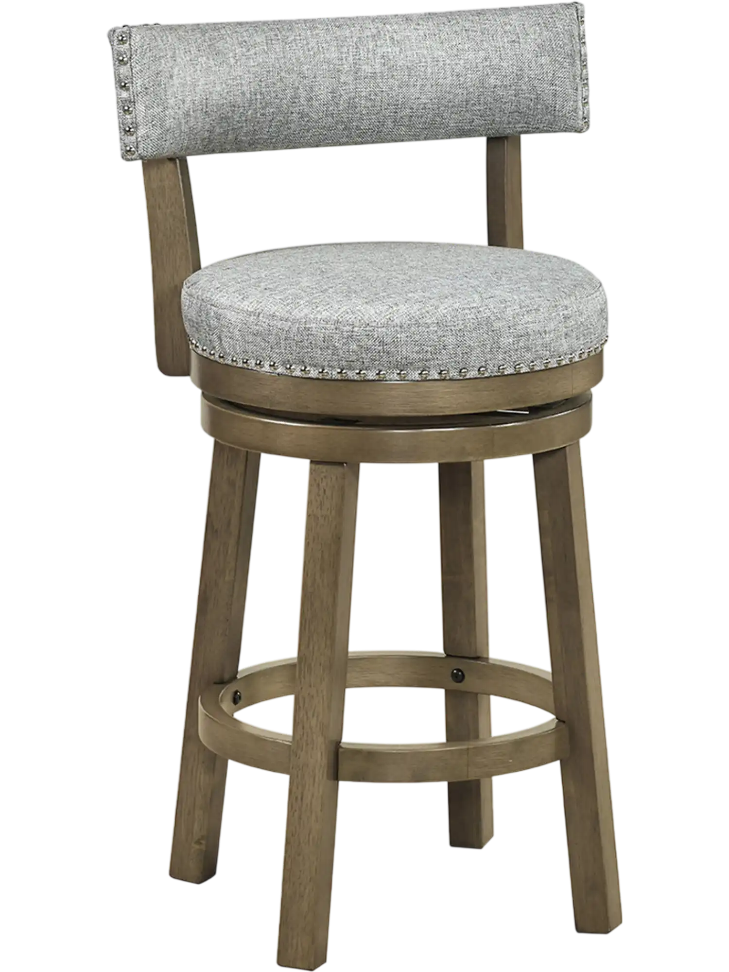 Costway Swivel Upholstered Bar Stool w/ Back Footrest 27/31