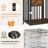 Comparison of sturdy 0.5" thick metal tubes of the 27.5-inch dog crate against fragile mesh wires for durability.