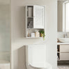 Wall-mounted bathroom storage cabinet with adjustable shelves and elegant white finish for organized living spaces.