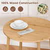 Round bamboo dining table for 2-4 people, featuring smooth corners and a durable, easy-to-clean surface for casual.