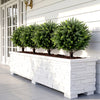 Two 27.5-inch artificial cypress topiary trees with dense foliage and natural trunks, perfect for outdoor decor.