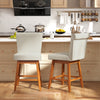 27 Inch Counter Height Bar Chairs with Rubber Wood Legs Set of 2-Beige - Gallery View 1 of 10