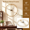 Large 27-inch yellow wall clock with robust metal frame, smooth edges, and quartz movement for living room or kitchen.