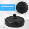 Fillable round umbrella base stand, 27 lbs, made of HDPE, suitable for 1.5" pole diameters, ideal for patio and.