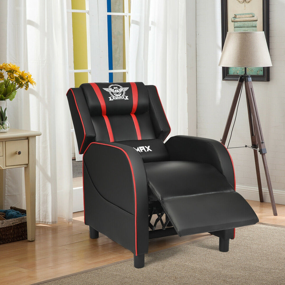 Massage Racing Gaming Single Recliner Chair-Red - Gallery View 1 of 13