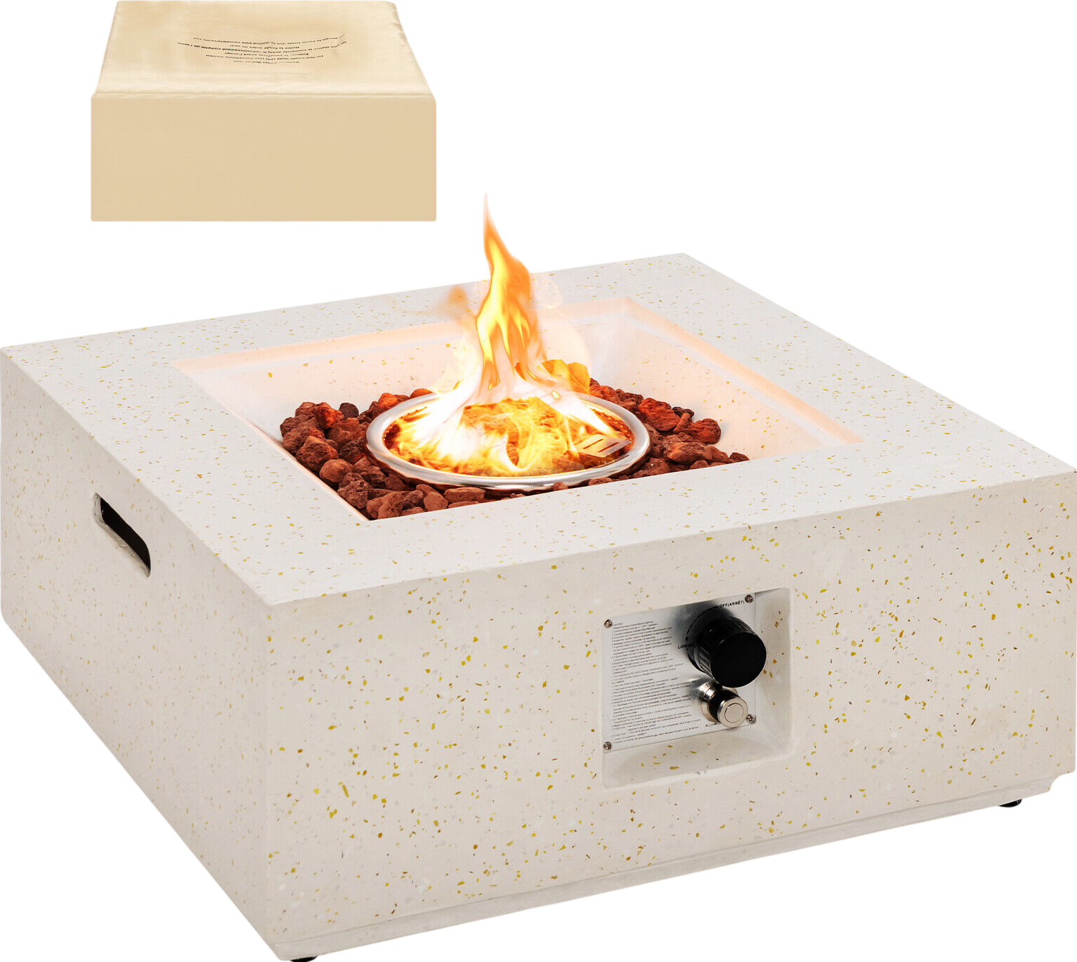 Costway Fire Pit with PVC Cover 28