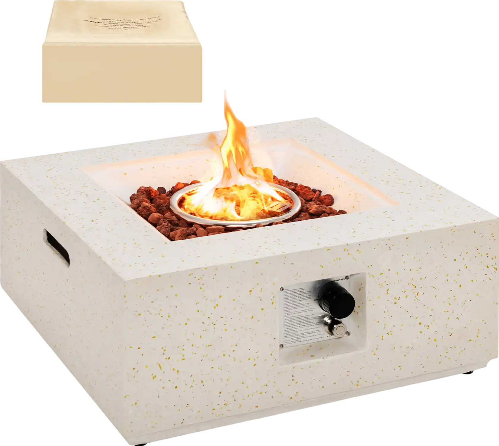 Costway Fire Pit with PVC Cover 28